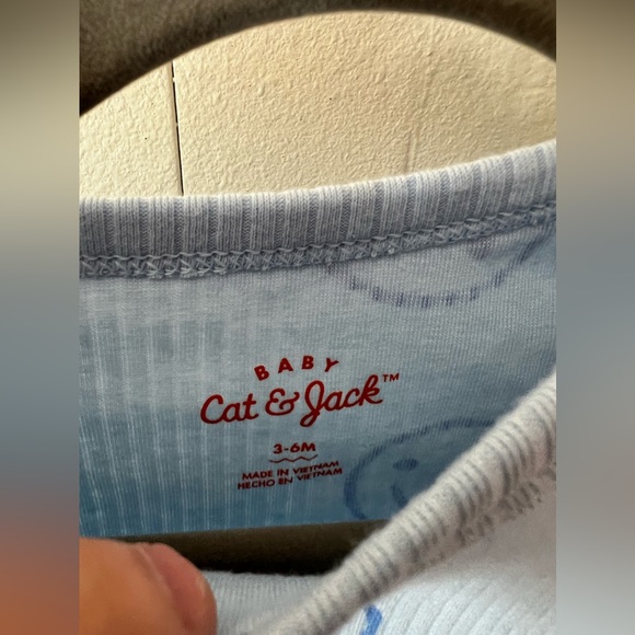 Cat & Jack ribbed smiley face 2 piece set t shirt with bloomers, size 3-6 months - Picture 3 of 12